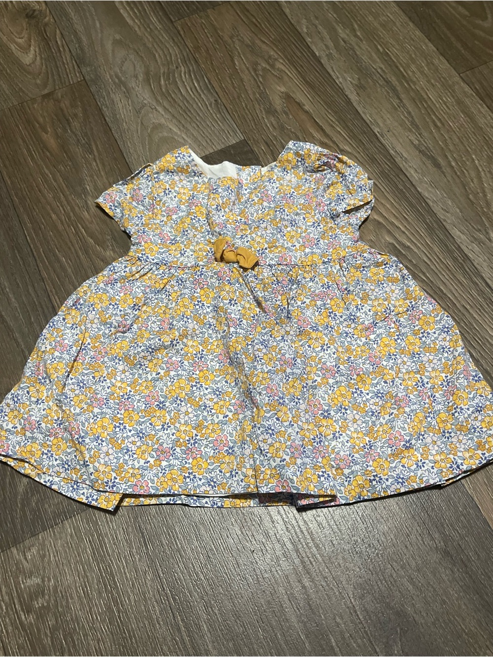 Baby B’gosh Yellow Floral Cotton Kids Dress with Bow